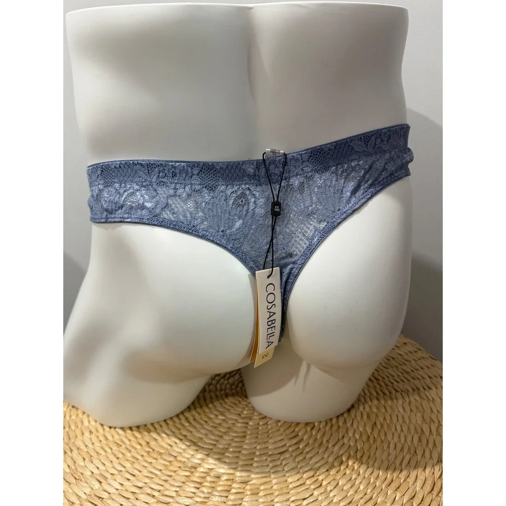 Cosabella Never Say Never Classic G-String Blue Diamond Men's Lace Underwear M